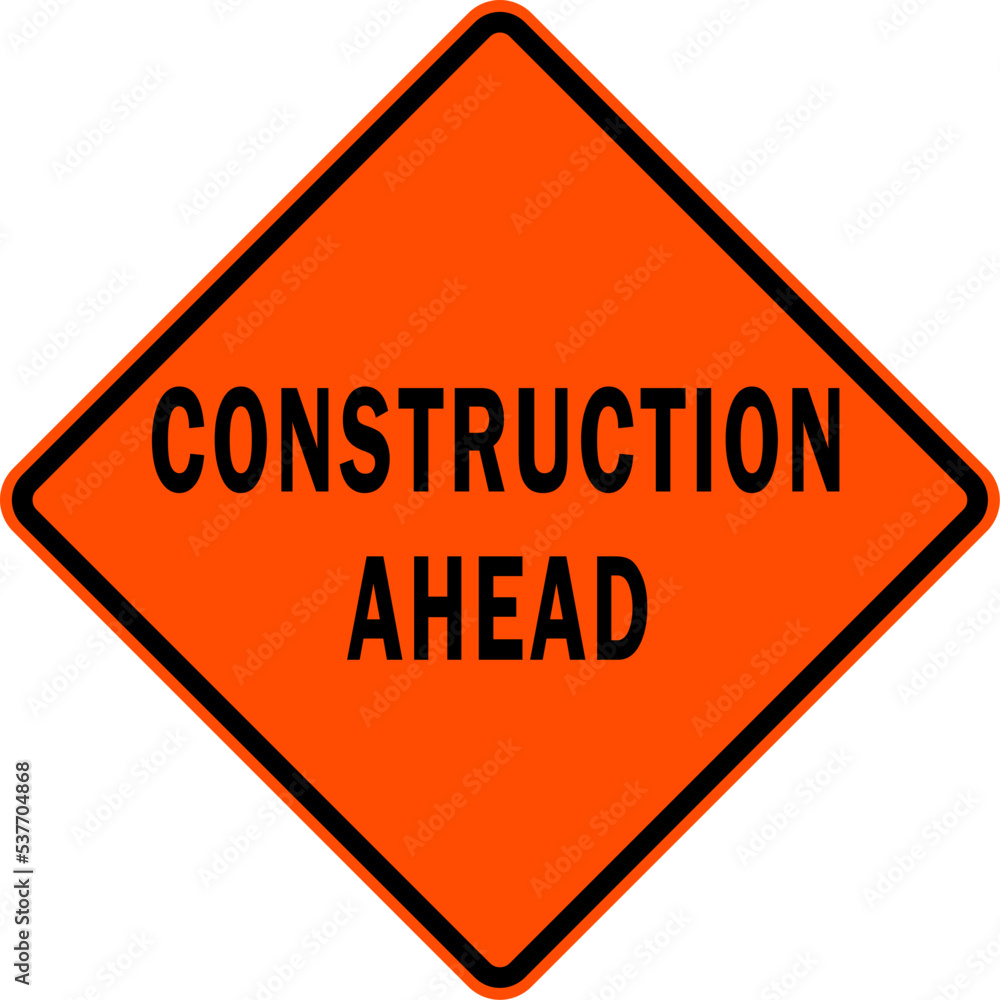 construction ahead - road work sign