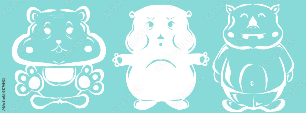 Obraz premium Vector design with cute animal cartoons for stickers and others