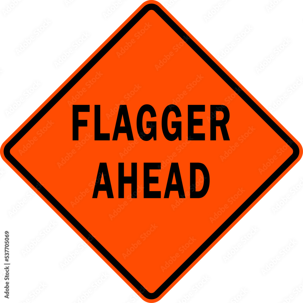 flagger ahead - road work sign flagger ahead - road work sign