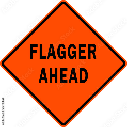 flagger ahead - road work sign
