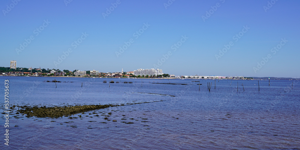 arcachon french city view from la teste de buch bay coast in Gironde france