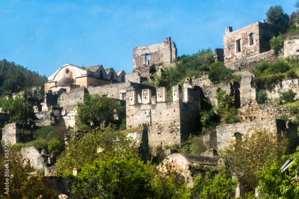 Kayakoy, It's a Turkish ghost town abandoned in a population exchange with Greece Kayakoy, It's a Turkish ghost town abandoned in a population exchange with Greece