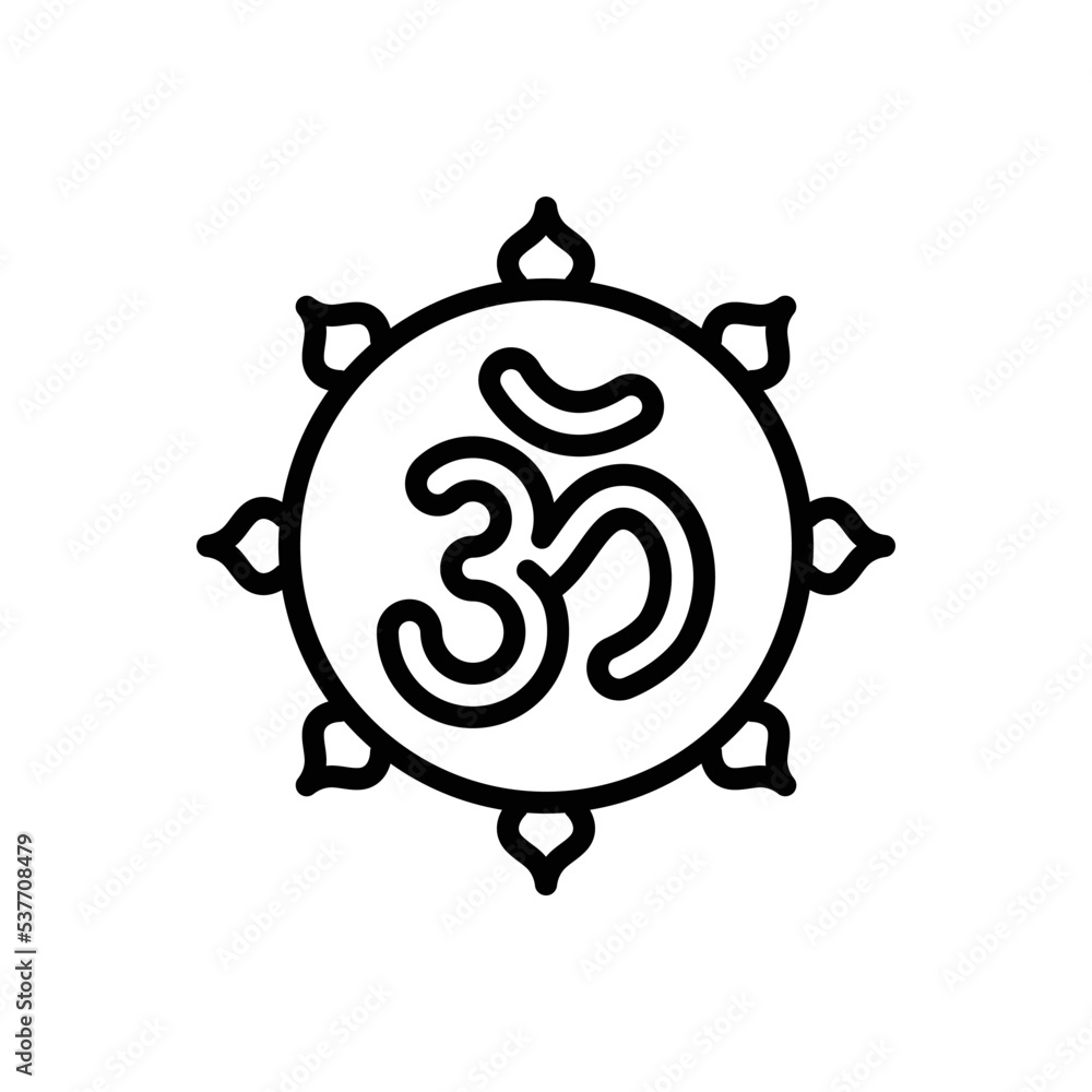 Black line icon for om Black line icon for om