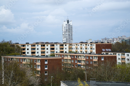 View over Kiel Mettenhof to the white giant