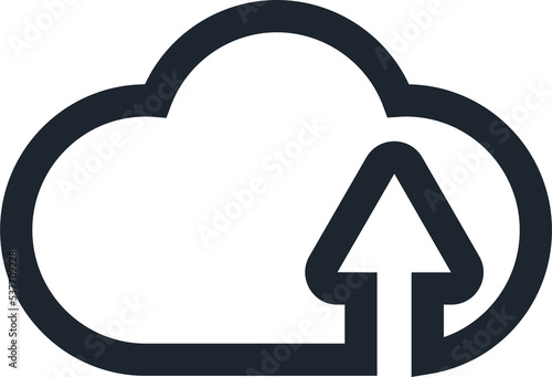 Cloud outline icon, Cloud upload icon.  photo