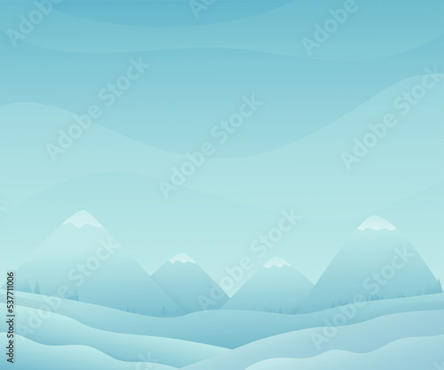 blue mountain landscape vector background abstract. vector illustration. flat blue monochrome mountain hill panoramic scenery vector background