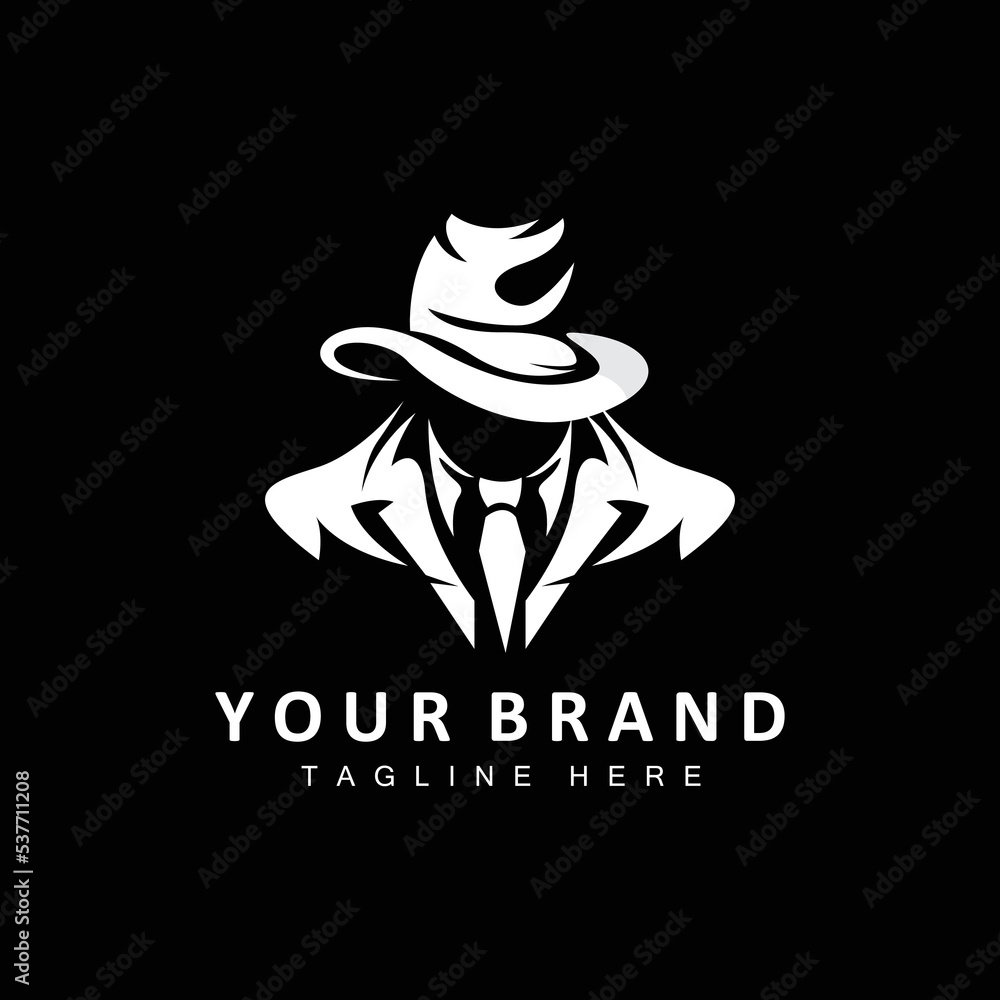 Mafia Logo Design, Tuxedo Suit Icon, Vector Businessman, Logo Detective ...