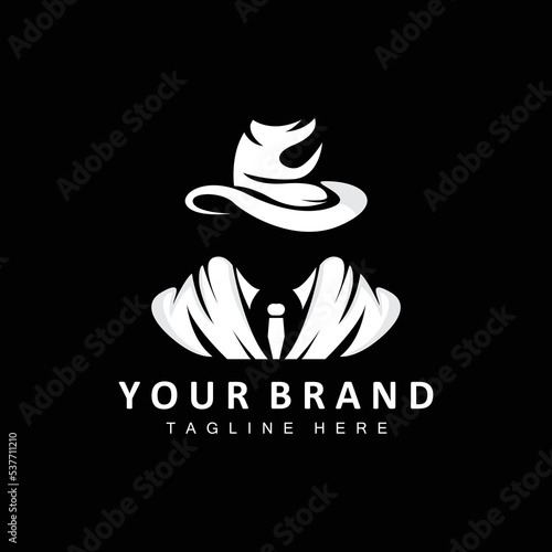 Mafia Logo Design, Tuxedo Suit Icon, Vector Businessman, Logo Detective, Brand Label