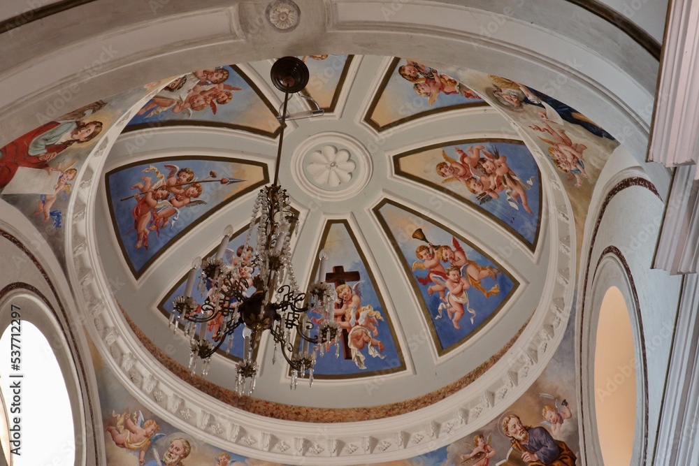 Praiano - Volta della Cappella del Sacro Cuore nella Chiesa di San Gennaro
