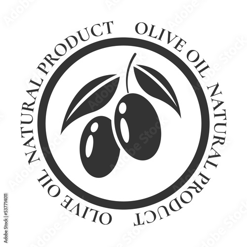 Olive oil. Natural product. extra virgin olive oil icon vector illustration. Elegant Logo template with olive branch - simple linear style	