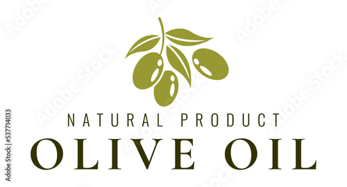 Olive oil. Natural product. extra virgin olive oil icon vector illustration. Elegant Logo template with olive branch - simple linear style	