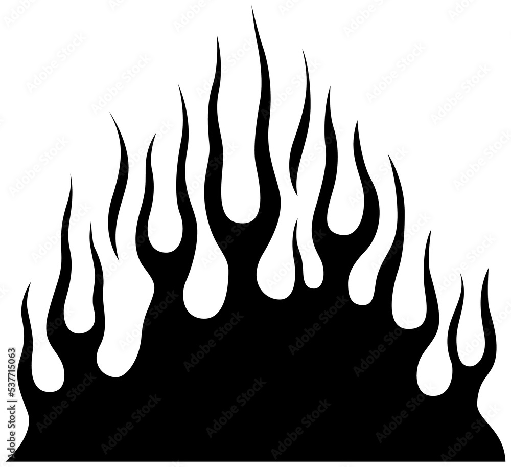 Fire flames isolated on white background. Tribal tattoo design. Fire flames isolated on white background. Tribal tattoo design.