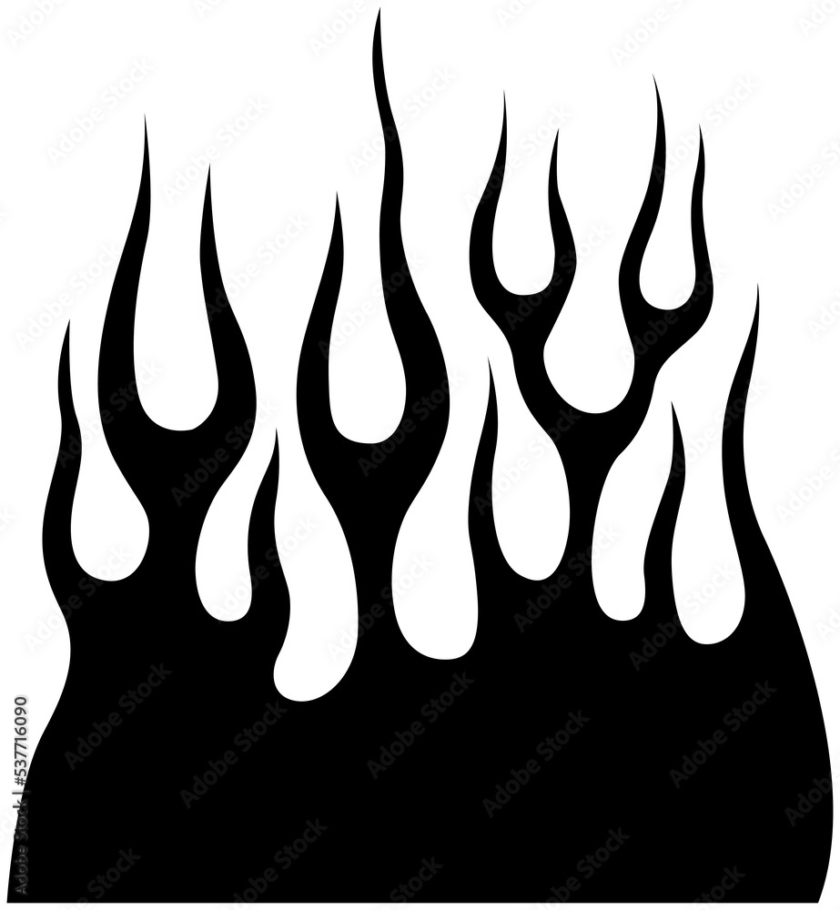 Fire flames isolated on white background. Tribal tattoo design. Fire flames isolated on white background. Tribal tattoo design.