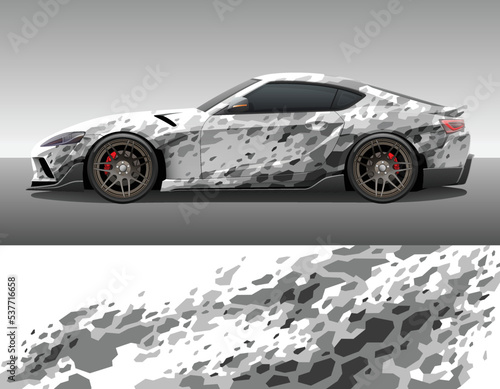 Car wrap vinyl racing decal ornament. Abstract geometric camo splash sport background design print template. Vector illustration.