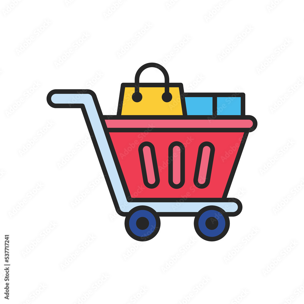 shopping chart icon vector design template in white background shopping chart icon vector design template in white background