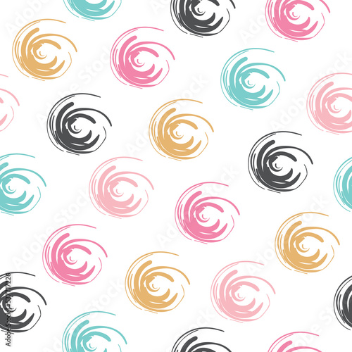 Doodle circles pattern background hand drawn. Abstract childish circle pattern for paper goods, background, wallpaper, wrapping, printing, fabric, swaddles, apparel and all your creative projects.