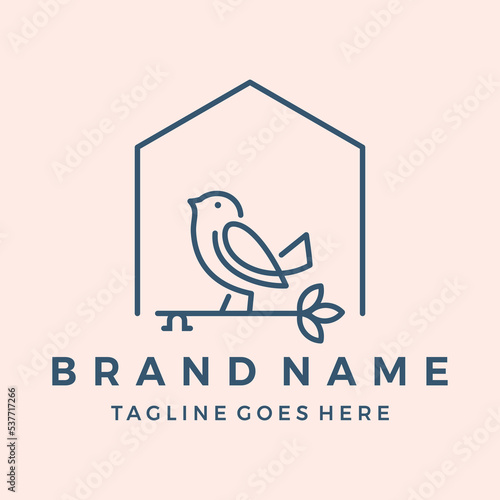 birdhouse logo design icon template vector illustration