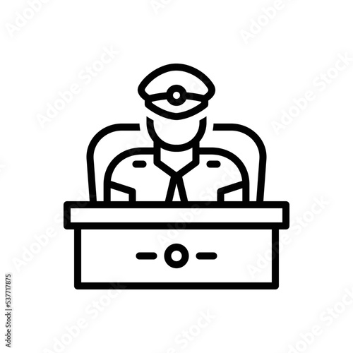 Black line icon for chief