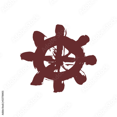 steering wheel wood old equipment ship brown