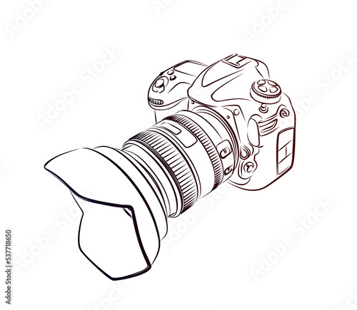 The sketch of a SLR camera.