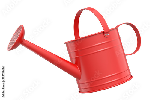 Watering can on white background. 3d render concept of gardening equipment tools