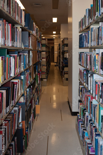 Book shelves at University of Washington campus, Seattle, USA