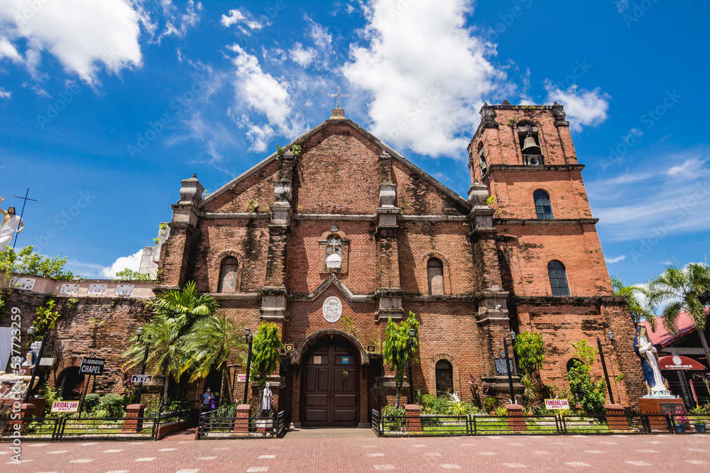 Nabua, Camarines Sur, Philippines - Oct 2022: Nabua Church or Holy Cross Parish, a beautiful church in the Bicol Region.