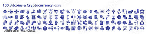 Collection of icons related to Bitcoin and cryptocurrency, including icons like key, Transaction, payment, buy, sell and more. vector illustrations, Pixel Perfect