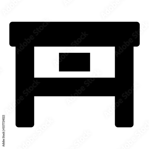 Bedside Table Vector Icon 