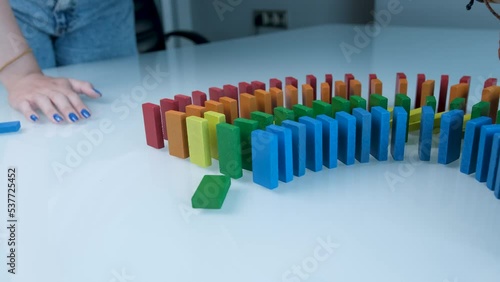 Falling Colored Dominoes photo