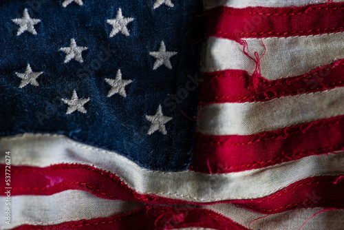 Old USA textile flag photo