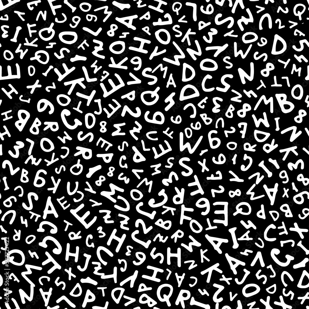Alphabet background. Vector seamless pattern with ink drawn letters. Alphabet background. Vector seamless pattern with ink drawn letters.