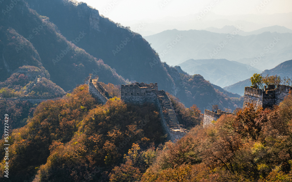 Autumn of the Great Wall in Beijing, China
