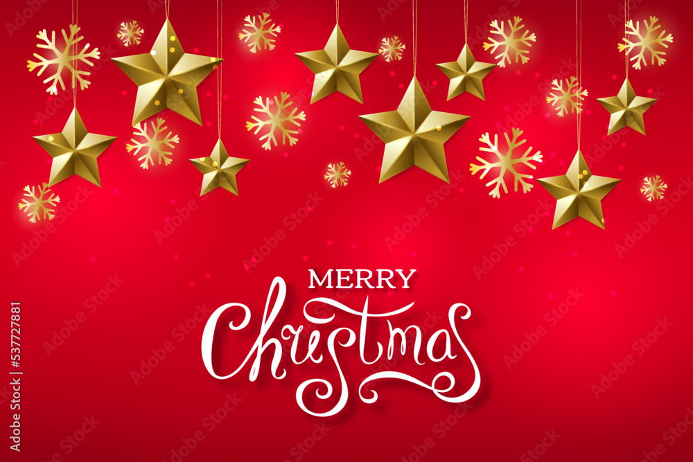 Christmas background with golden stars and snowflakes. Christmas background with golden stars and snowflakes.