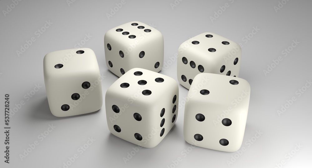 dice game random risk addiction luck 3D illustration dice game random risk addiction luck 3D illustration