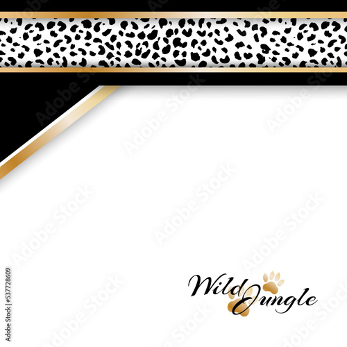 Flyer with jaguar pattern and copy space