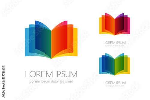 Abstract rainbow color logo. Colorful vector emblem.