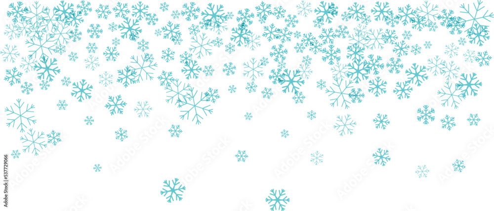 Flying snowflakes. Top border. Flying snowflakes. Top border.