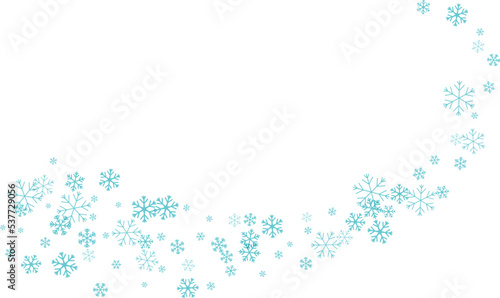 Flying snowflakes on the horizontal swirl.