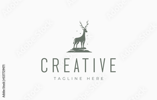 Beautiful Deer Logo Design Template