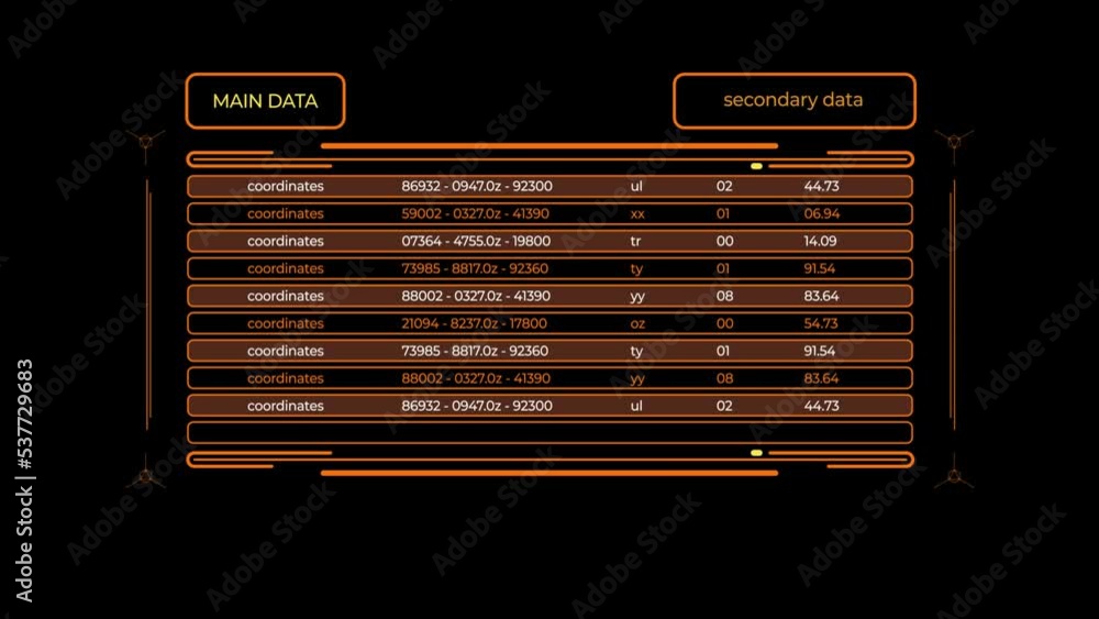 animated futuristic HUD UI element, table, with alpha channel for games and clips animated futuristic HUD UI element, table, with alpha channel for games and clips