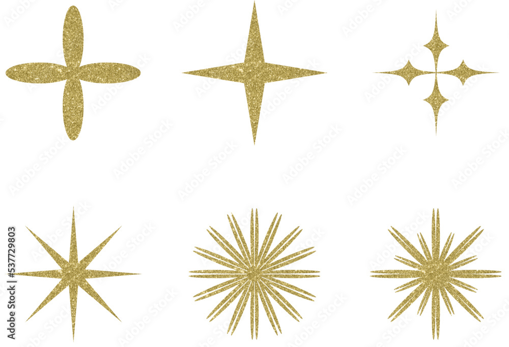 Golden glitter stars retro shapes
Golden glitter stars retro shapes