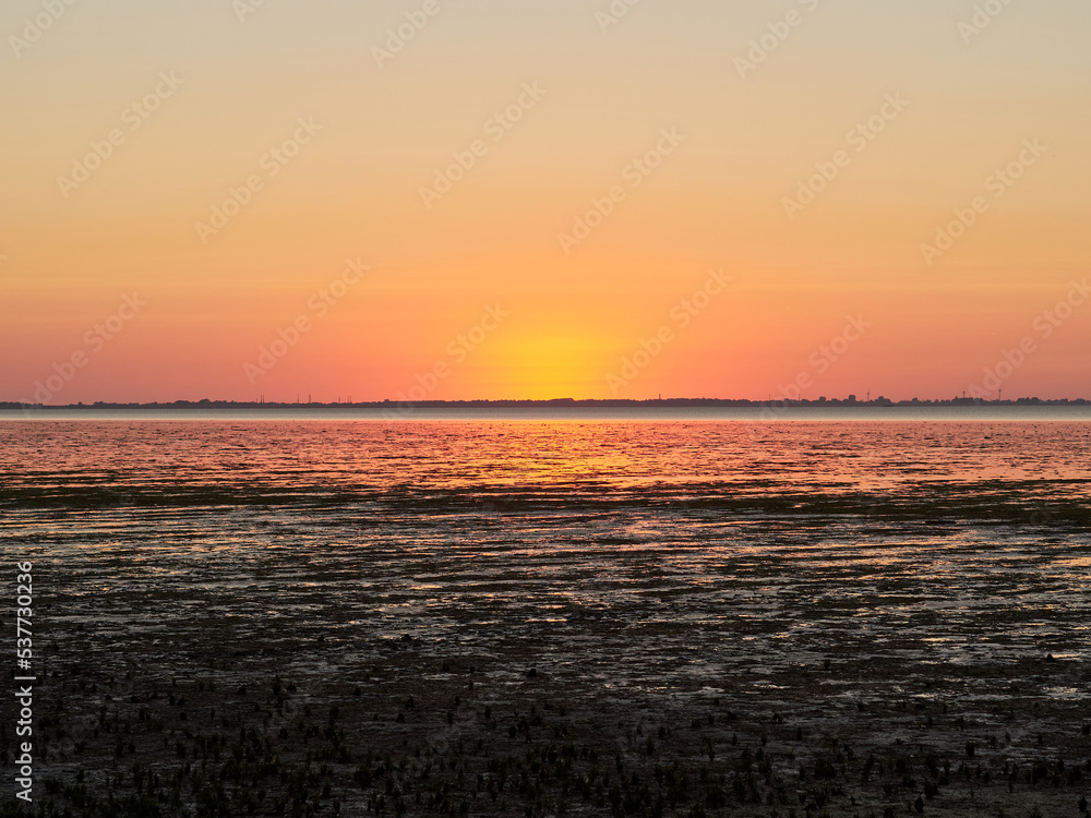 Sunset at the waddensea