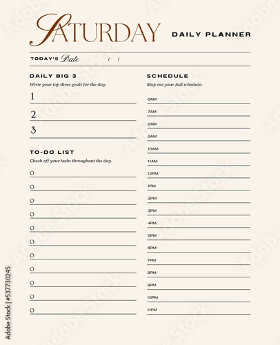 Daily planner printable template.Schedule,notes for the day. 