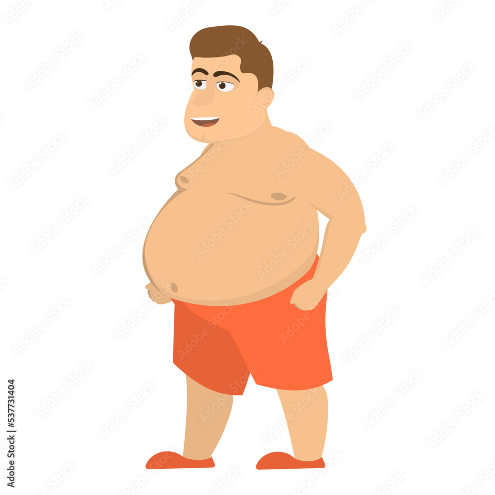 Fat man. Man with a belly, vector illustration Stock Vector