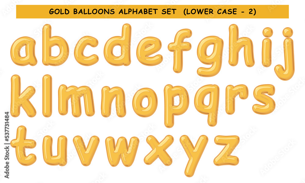 Gold Balloon Alphabet set, uppercase and lower case letters, numbers, punctuation marks, and symbols. Gold Balloon Alphabet set, uppercase and lower case letters, numbers, punctuation marks, and symbols.