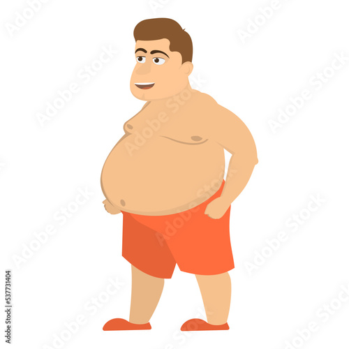 Fat man. Man with a belly, vector illustration