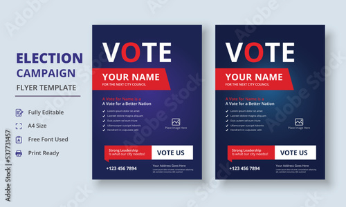 Election Campaign Flyer Template, Political Campaign Flyer Template, Vote Flyer Template, Political Election Poster