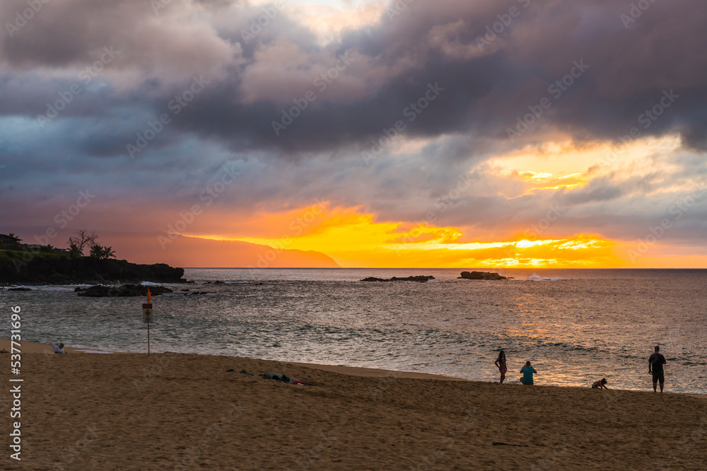 Waimea beach at sunset,Hawaii,usa. Waimea beach at sunset,Hawaii,usa.