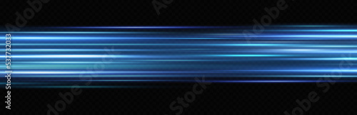 Motion light effect for banners. Blue lines. The effect of speed on a blue background.